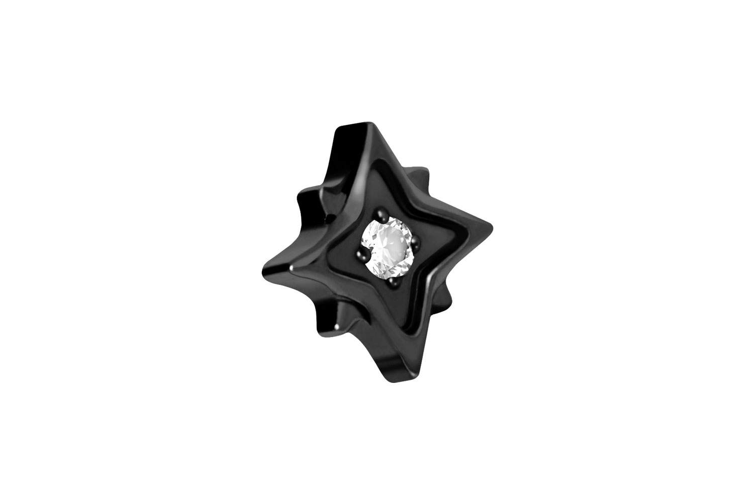 Titan Schraubaufsatz mit Außengewinde STERN + KRISTALL ++SALE++ von Piercingline